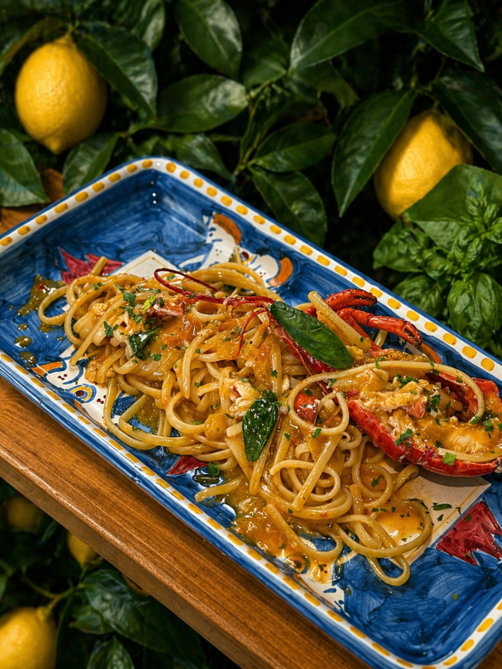 Linguine all'astice – piatto di pesce, ristorante a Maiori